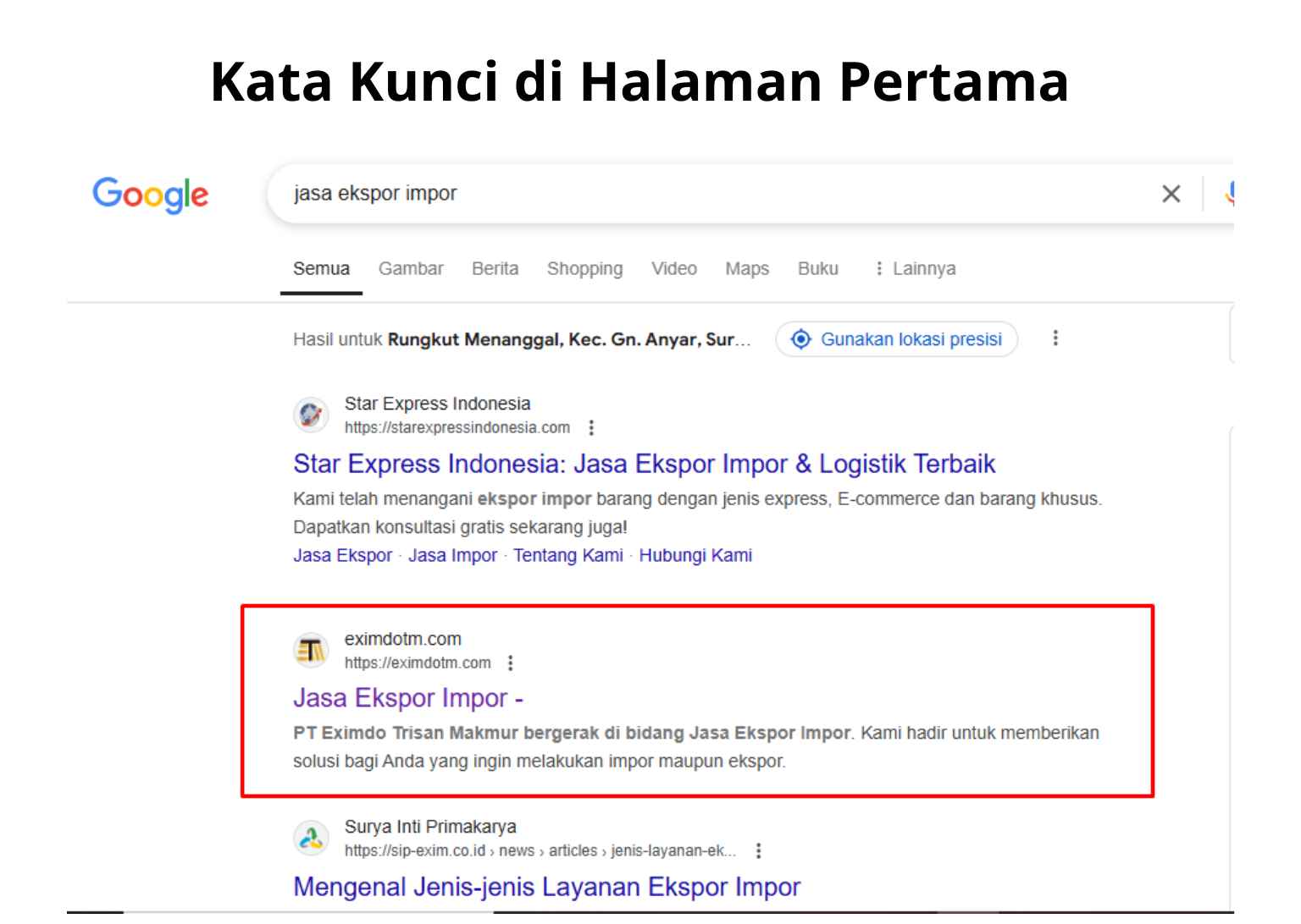 Portfolio dan Studi Kasus SEO Eximdo Trisan Makmur