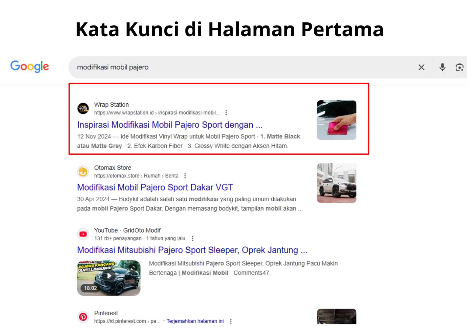 Portfolio Kata Kunci SEO Wrap Station