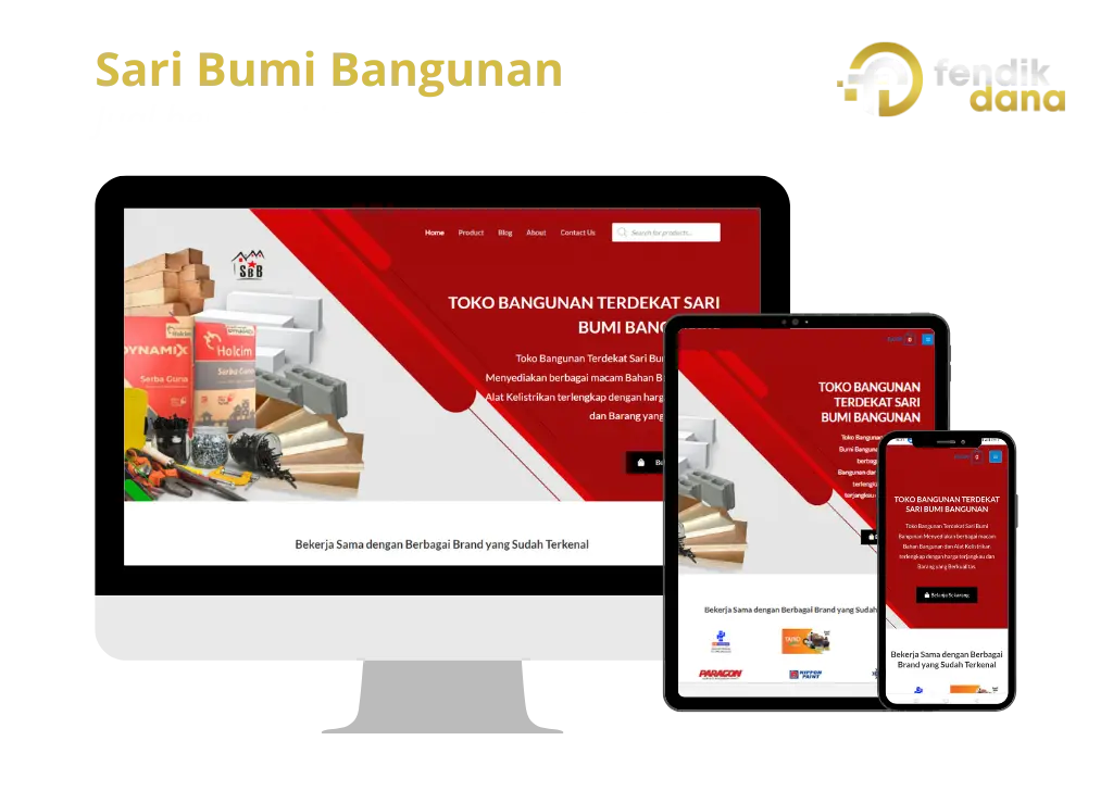 Portfolio dan studi kasus desain web toko bangunan sbb